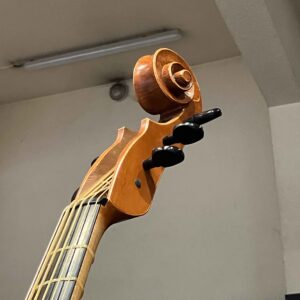 Volute d'un violone en sol fabriqué par Floris van der Voort